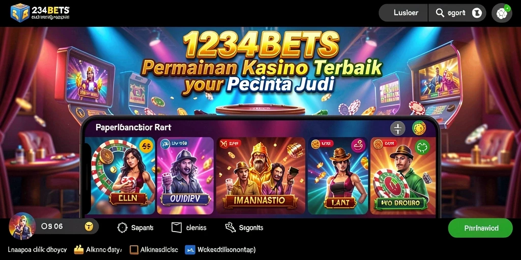 Tampilan menarik dari gameplay 1234BETS saat bermain Kasino.
