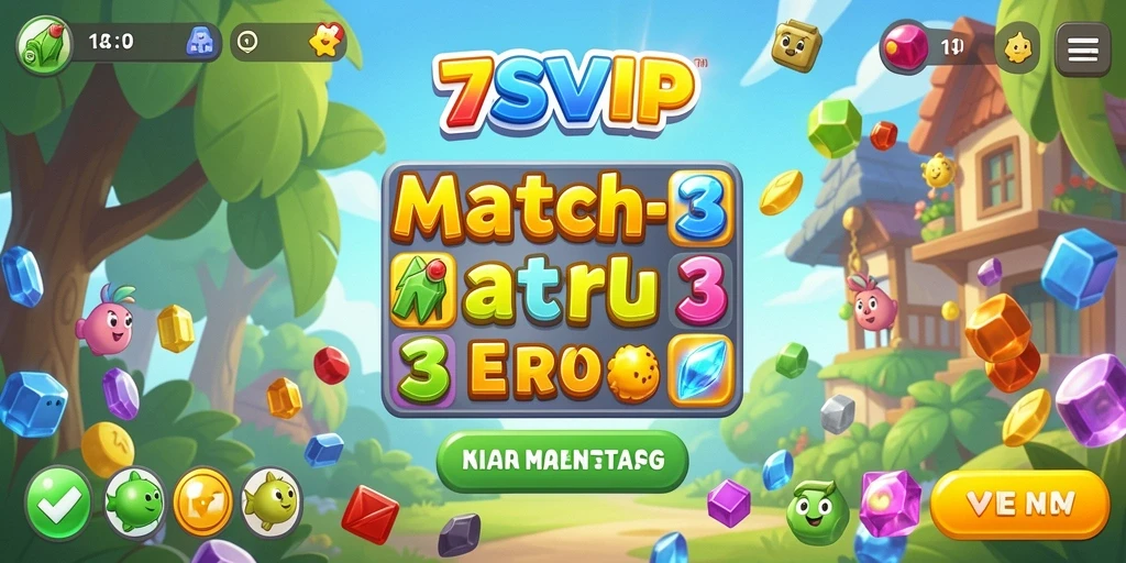 Tampilan gameplay menarik di 7SVIP dengan permata berwarna-warni.