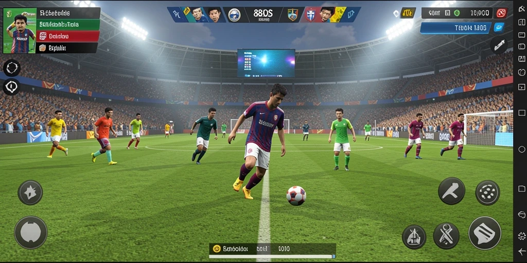 Screenshot gameplay <strong>88BOS</strong> yang menampilkan aksi seru di lapangan sepak bola.