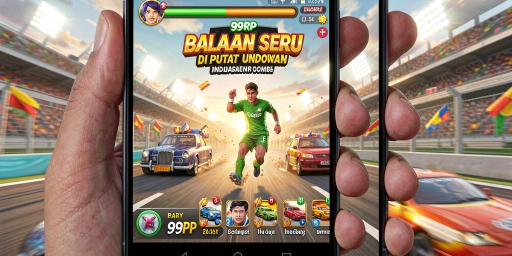 Gameplay seru dari 99RP menampilkan balapan di trek yang menantang.