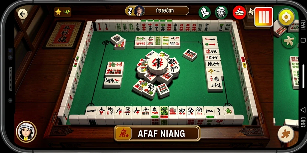 Tampilan menarik gameplay AFAF dengan grafis Mahjong yang menawan.