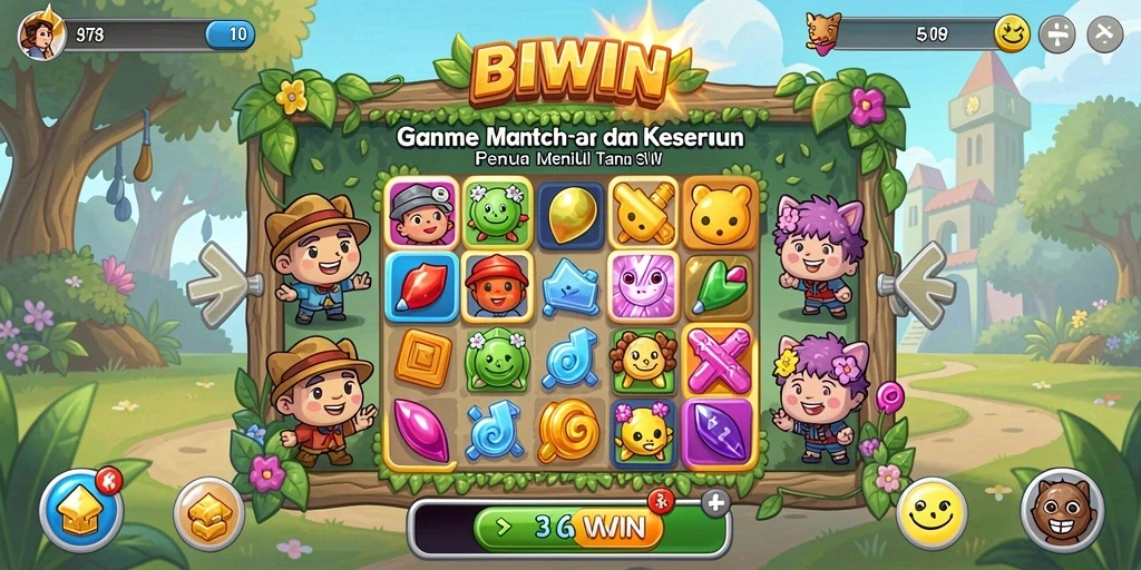 Tangkapan layar BIWIN menampilkan gameplay seru dari game Match-3.