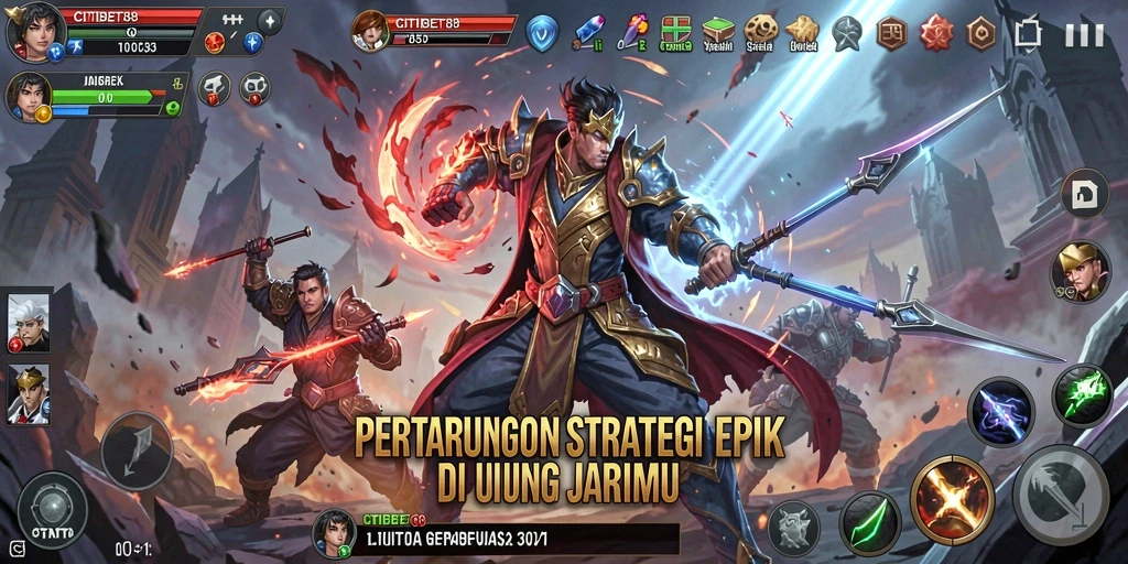 Screenshot gameplay CITIBET88 yang menampilkan aksi strategi yang mendebarkan.