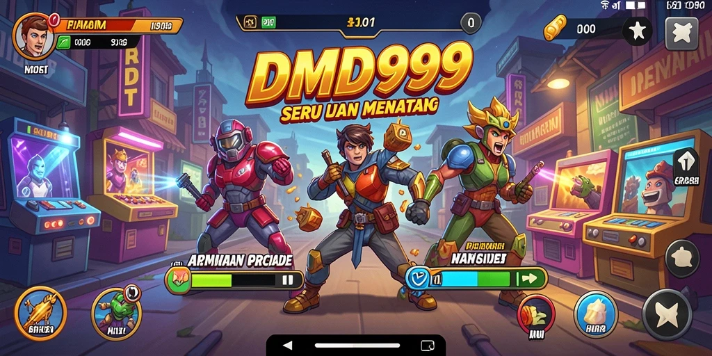Tampilan gameplay seru DMD999 yang penuh aksi arcade.