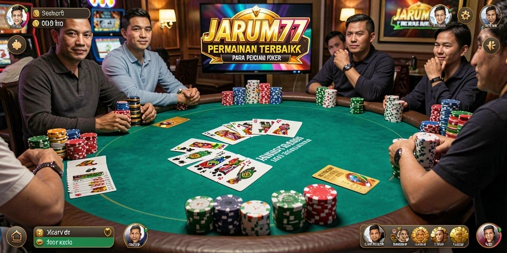 Tampilan gameplay Poker yang seru di JARUM77.