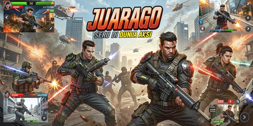 Tampilan gameplay JUARAGO yang menegangkan dan penuh aksi.