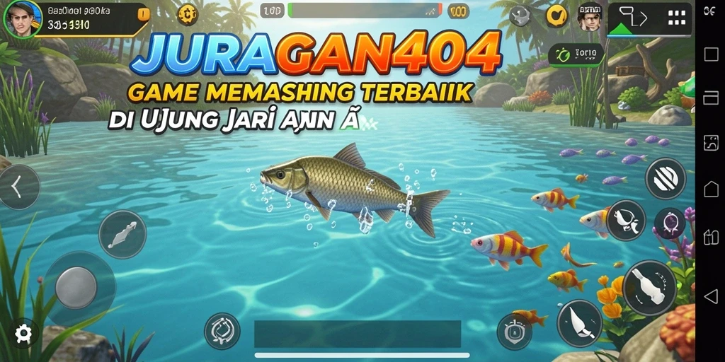 Tampilan gameplay seru saat menangkap ikan di JURAGAN404.