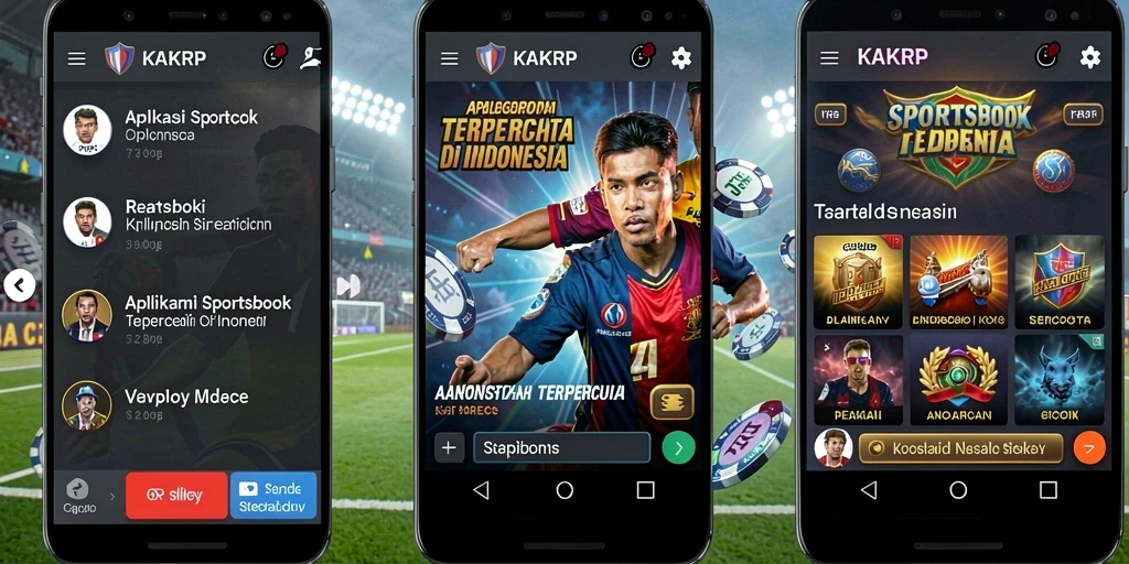 Tampilan antarmuka aplikasi KAKRP dalam mode taruhan olahraga.
