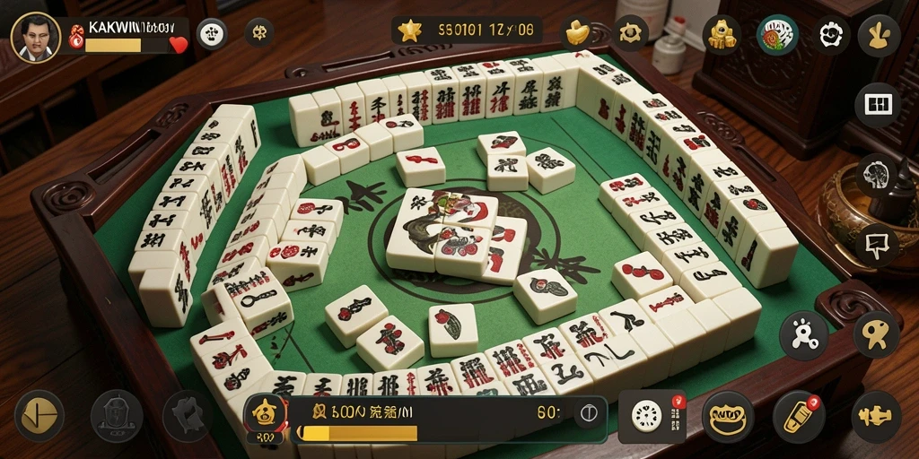 Tangkapan layar KAKWIN menampilkan pengalaman bermain Mahjong yang seru dan menarik.