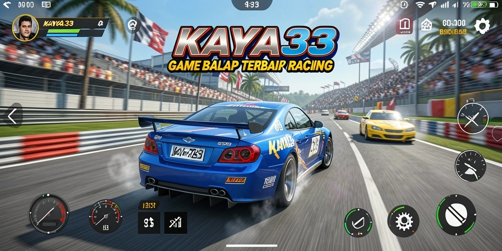 Tampilan gameplay KAYA33 menampilkan aksi balap yang mendebarkan.