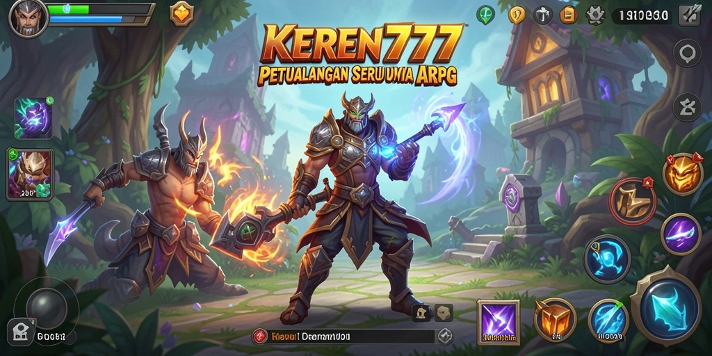Tampilan gameplay seru di KEREN777 dengan pertempuran yang dinamis.
