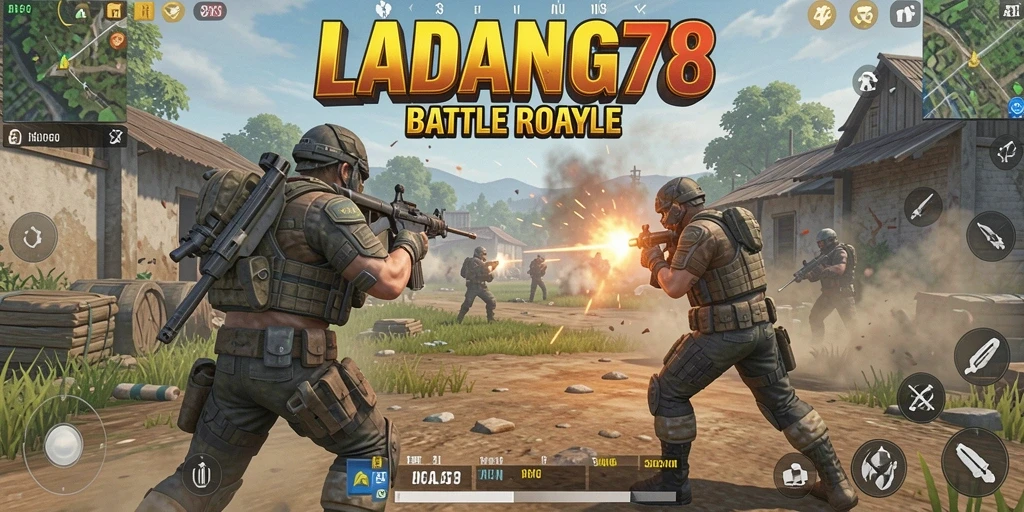Gameplay seru dalam LADANG78 dengan pertarungan sengit antar pemain.