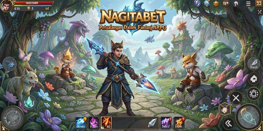 Gameplay seru NAGITABET dalam aksi ARPG penuh warna.