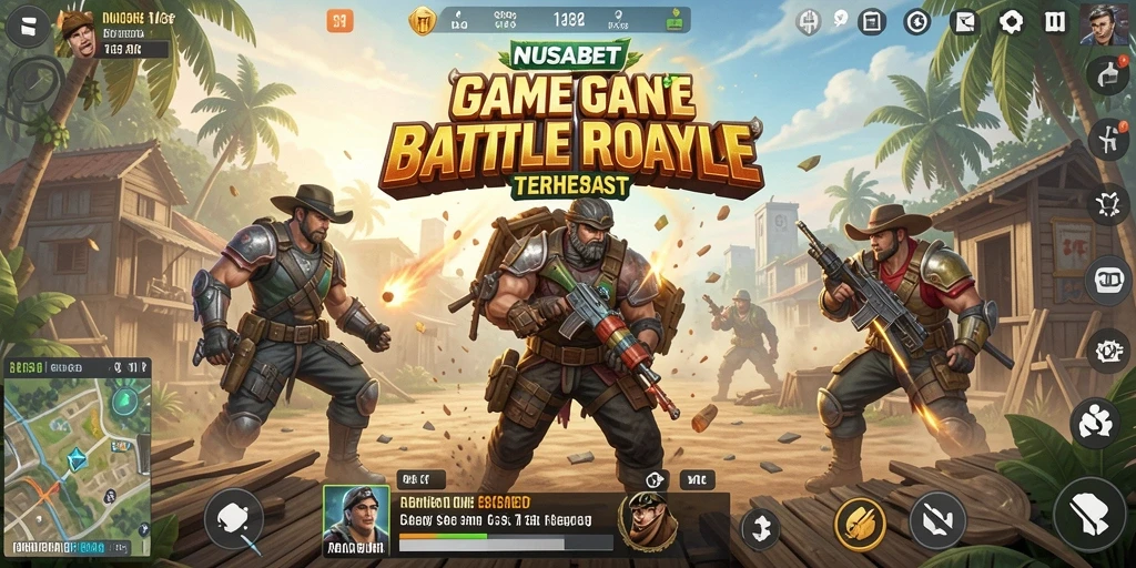 Screenshot menampilkan aksi seru saat bermain NUSABET dalam Battle Royale.