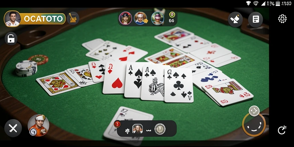 Gameplay seru OCATOTO yang menggambarkan permainan Gaple.
