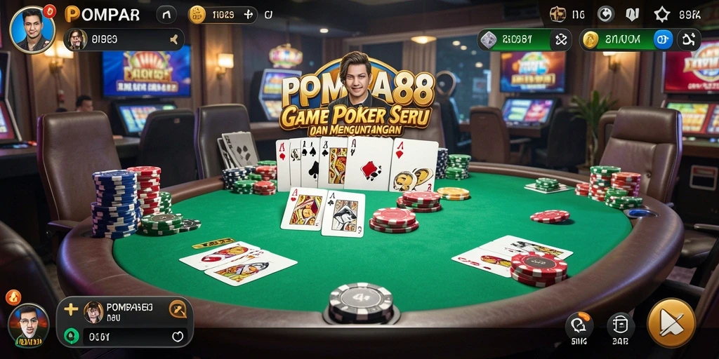 Tampilan gameplay Poker POMPA88 yang menarik dan kompetitif.