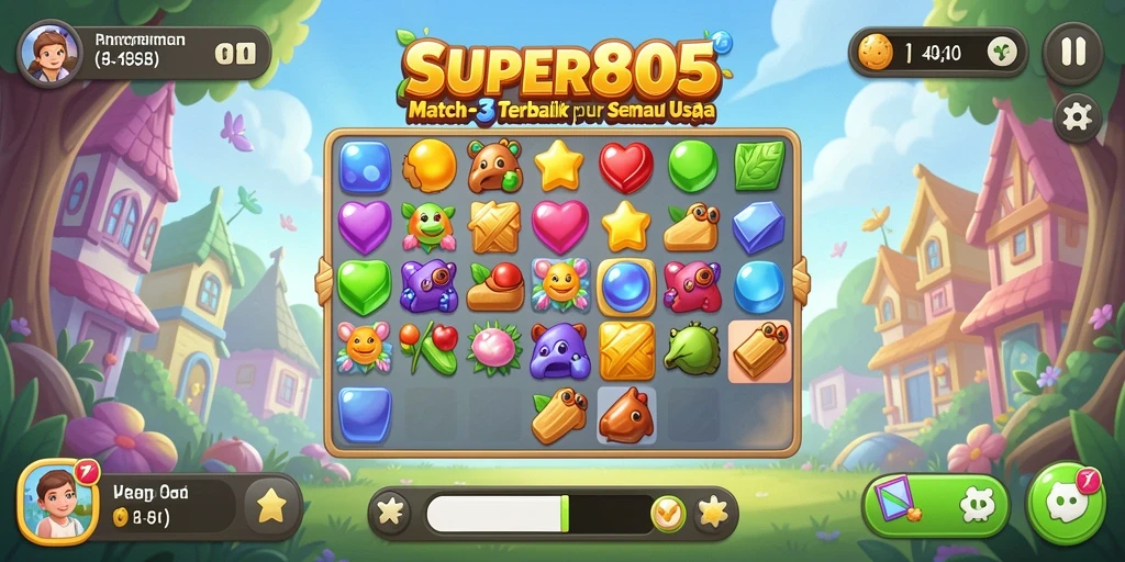 Tampilan gameplay SUPER805 yang penuh warna dan menarik.