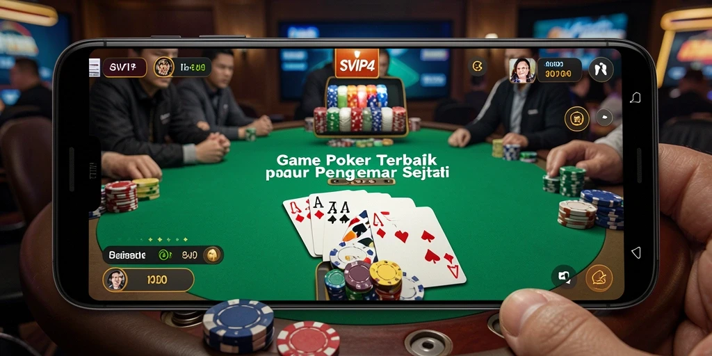 Screenshot utama SVIP4 menampilkan suasana seru permainan poker.