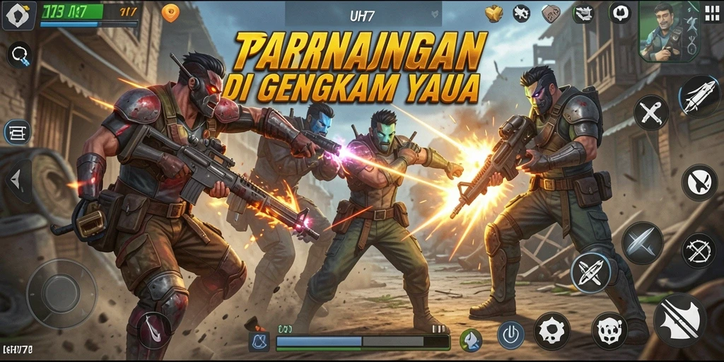 Tangkapan layar UH77 menampilkan pertarungan karakter yang epik dan mendebarkan.