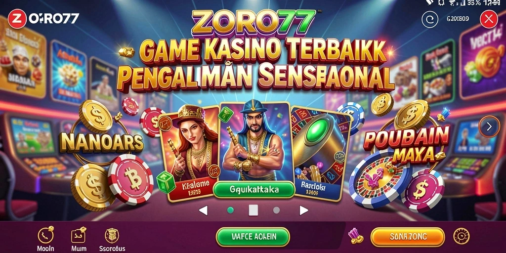 Tampilan menarik dari gameplay Kasino di ZORO77.